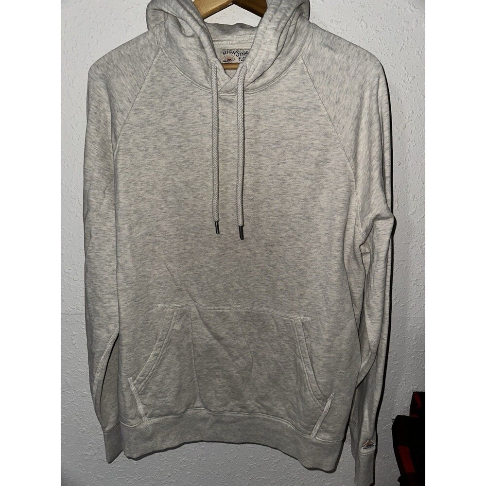 Faherty High Standard Fleece Hoodie L Antique Ivory Heather Organic Cotton